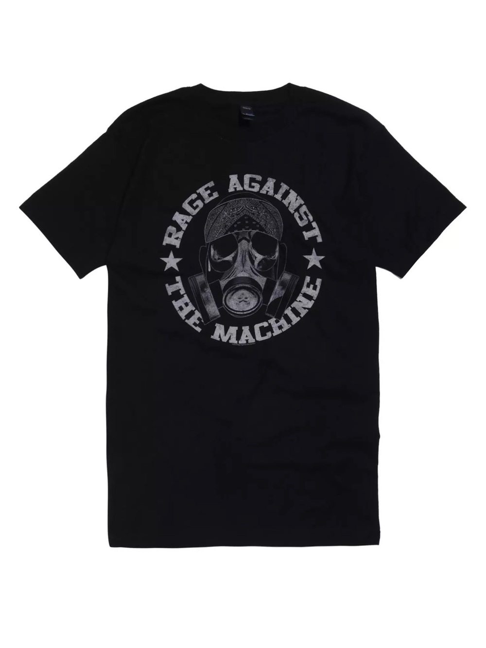2016 Rage Against The Machine Gas Mask Graphic Black Short-Sleeve Band Tee